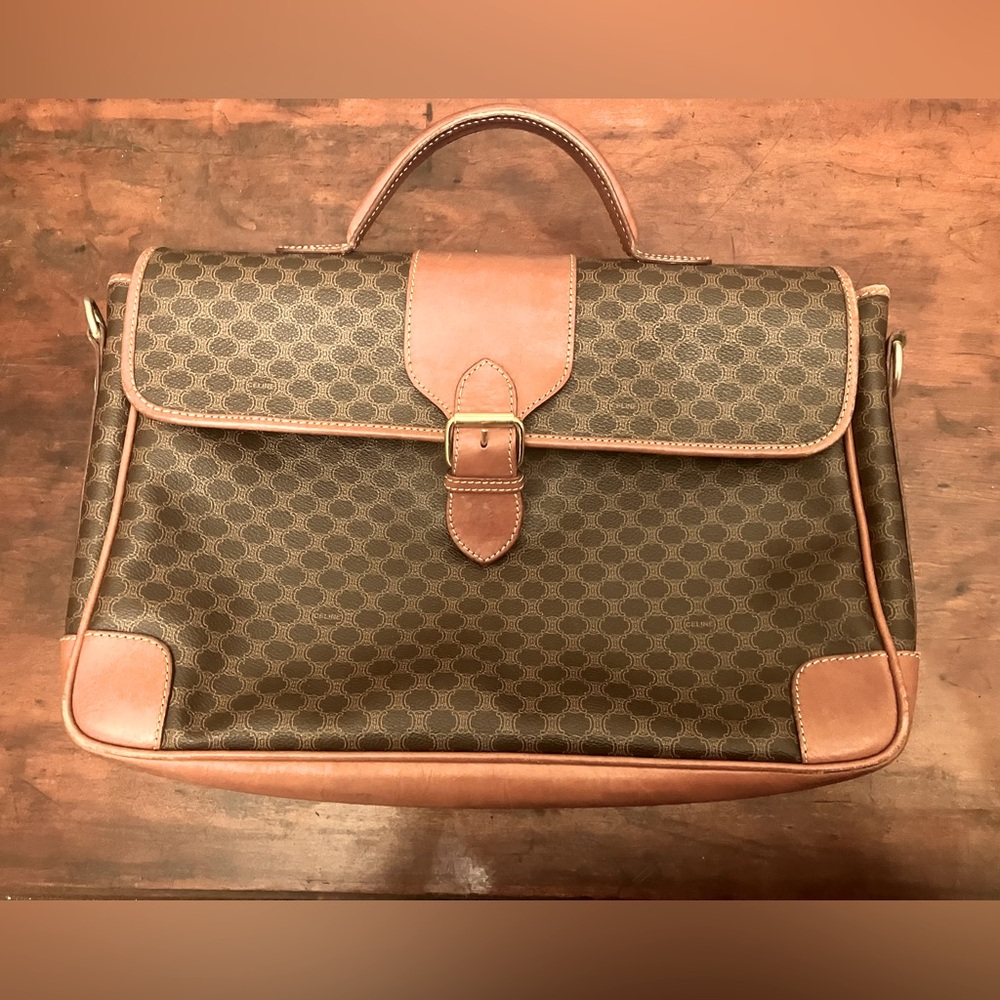 Authentic Celine Triomphe Vintage Macadam Messenger bag